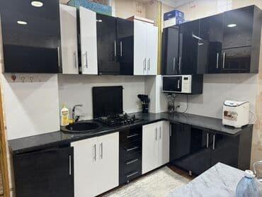 кухонные навесные шкафы: Ашкана гарнитуру, түсү - Кара — 1