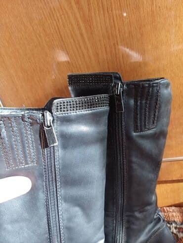 обувь для детей: Детские зимние сапоги, черные. - Материал верха: гладкая экокожа. - — 2