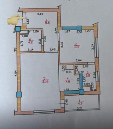 stroka.kg продажа квартир: 2 комнаты, 59 м², Элитка, 4 этаж, Евроремонт — 11