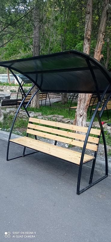 скамьи: Скамейка Со спинкой, С крышей — 1