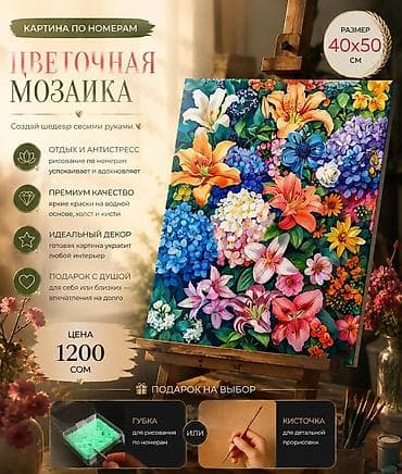 гуашь краски: Картины по номерам 40×50 см Что внутри: - Холст 40×50 см с — 4