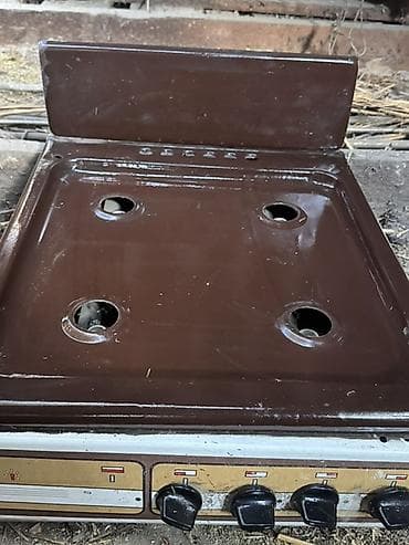 Газовая плита СССР (настольная/напольная), 4‑конфорочная, коричневая — 2