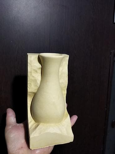 ваза фарфор: Декоративная ваза «скульптурный блок» - Материал: матовая — 1