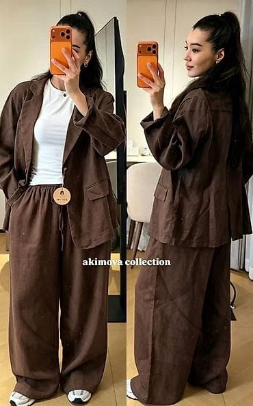 льняные женские пиджаки: Льняной женский костюм oversize из коллекции akimova collection — 2