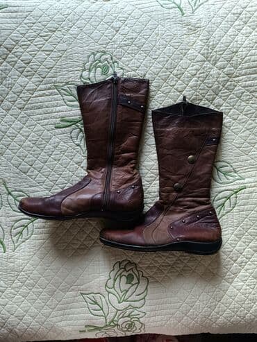 обувь для охоты: Сапоги: коричневые, деми, натуральная кожа, Турция, размер 39 — 2