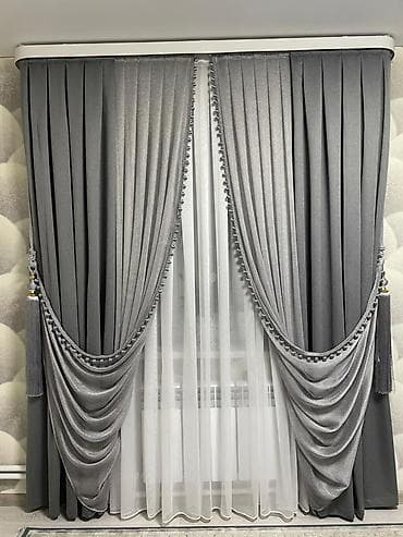 bubble tea: Комплект штор, С тюлем в комплекте, Изготовление на заказ, Для зала — 1