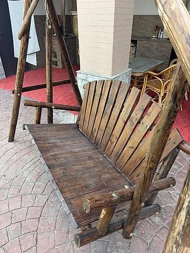 качели из дерева: Садовые качели Дерево, Со спинкой, Без крыши — 2