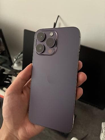 IPhone 14 Pro Max, Б/у, 256 ГБ, Deep Purple, Защитное стекло, 100 %