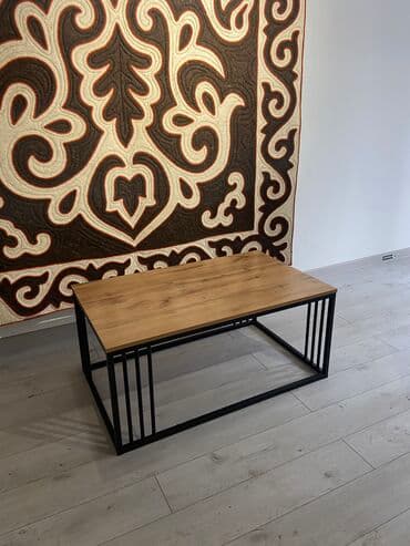 купить офисный стол бу: Столик журнальный 100”60”45 дуб вотан полоска — 1