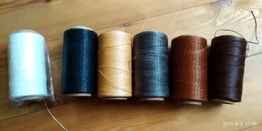 купить набор для работы с кожей: Вощенные нити (воск шыбалган жиптер) Нить для шитья кожи Круглые 0.4 — 1