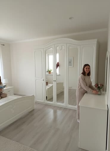 рамина спальный гарнитур: Спальный гарнитур, Двуспальная кровать, ДСП, цвет - Белый — 1