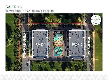 квартира бишкек купить: Строится, 2 комнаты, 55 м² — 6