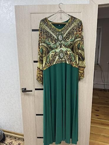 Повседневное платье, Длинная модель, Шифон, На запах, 3XL