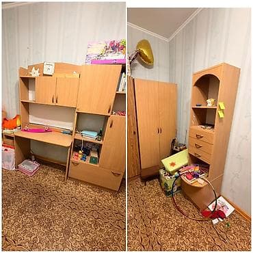 Детский/подростковый мебельный комплект из ламинированной ДСП в тёплом