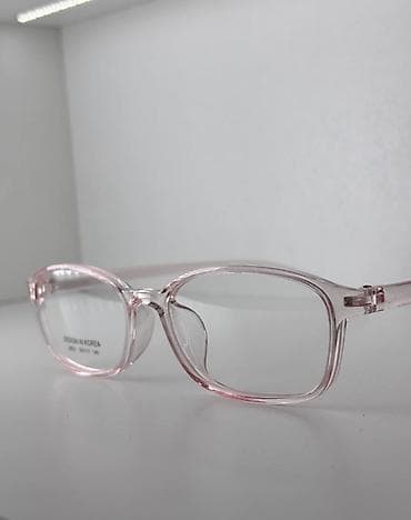 корейские очки: Детская оправа для очков, дизайн Korea. Полупрозрачный розовый цвет — 2