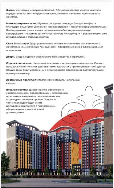 г ош продажа квартира: 2 комнаты, 52 м², Элитка, 14 этаж, ПСО (под самоотделку) — 4