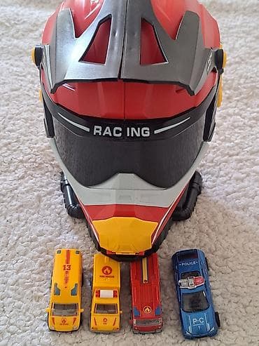 fidget cube: Игровой набор для детей: шлем-гараж «Racing» + мини-машинки спецслужб — 1