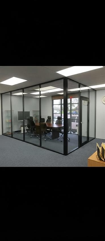 На заказ Цельностеклянная перегородка, Для офиса, Бронированное стекло