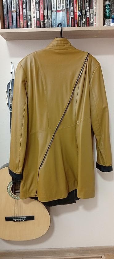 женский кожанный плащ: Кожаная куртка, Натуральная кожа, Удлиненная модель, 2XL — 2