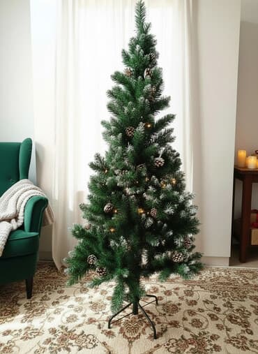 куплю голубой ель: Искусственная новогодняя ёлка с шишками и легким «снежным» напылением — 2