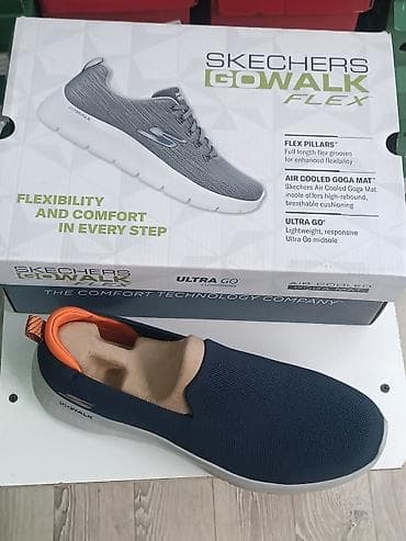 скетчерс обувь: Мужские кроссовки, 45, Skechers, Новый, цвет - Синий, Платная доставка — 3