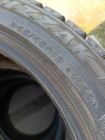 1С иштеп чыгуу: Шиналар 245 / 45 / R 18, Кыш, Колдонулган, Комплект, Жеңил унаалар, Жапония, Bridgestone — 4