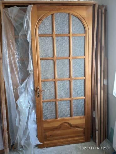 деревянные фасады кухонной мебели: Межкомнатная дверь со стеклом, Дерево, Кыргызстанская, цвет - Белый — 4