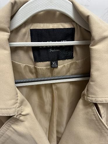 белый тренч: Плащ, Тренчкот, Двубортная модель, XL — 2