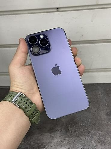 IPhone 14 Pro, Б/у, 512 ГБ, Deep Purple, Зарядное устройство, Защитное стекло, Чехол, 95 %