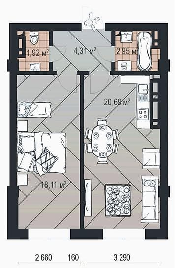1 комната, 47 м², Элитка, 6 этаж, Готовая ПСО (под самоотделку) at lalafo.kg 1 комната, 47 м², Элитка, 6 этаж, Готовая ПСО (под самоотделку)