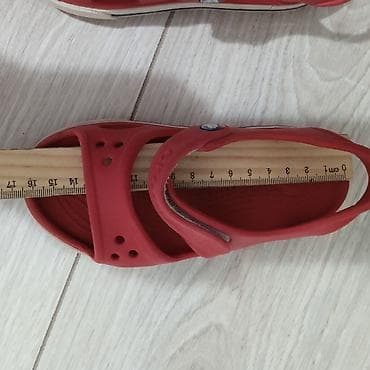 обувь америка: Детские сандалии Crocs(оригинал) - Цвет: ярко‑красный с бело‑синей — 4