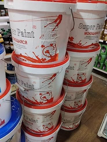 Внутренняя отделка: Акриловая краска, Для внутренней работы, цвет - Белый, 24 кг, Моющаяся — 1
