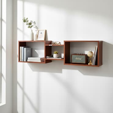 напольные полки: Полка навесная P002 (Красное дерево) Настенная полка, универсальная – — 1