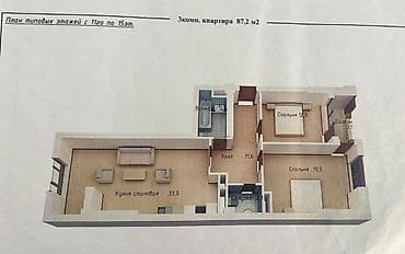 Продажа квартир: 3 комнаты, 84 м², Элитка, 15 этаж, Готовая ПСО (под самоотделку) — 5
