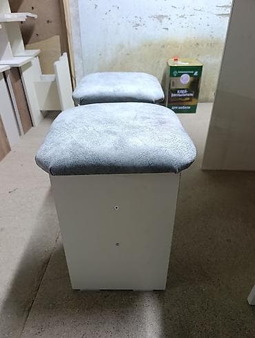 резка по дереву: Кухонный стол и стул, Новый, цвет - Белый — 2