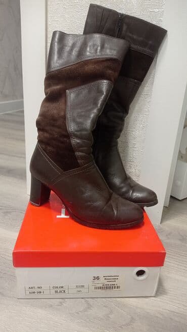 сапоги из натурального меха и кожи: Продаю сапоги зимние,, натуральный мех, размер 37, цвет коричневый — 2