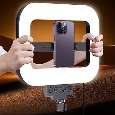 лампа для селфи: Светодиодное кольцевое освещение с держателем для смартфона - — 1