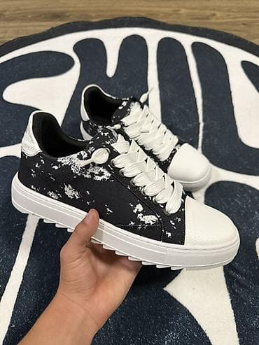 sb dunk: Кеды NUMERIS, низкие - Цвет: черно‑белые, верх с эффектом «брызг — 3