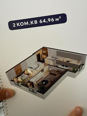Недвижимость: 2 комнаты, 65 м², Элитка, ПСО (под самоотделку) — 2