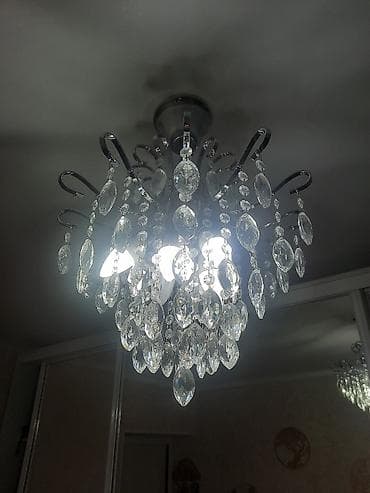 люстры распродажа: Потолочная люстра с хрустальными подвесками (2 шт). 6 ти рожковая — 2