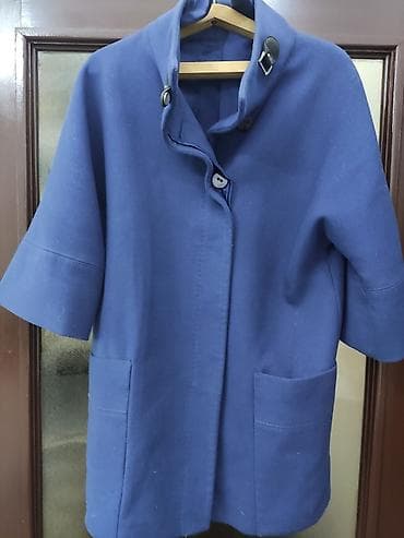 пальто белая: Пальто, Осень-весна, Букле, Короткая модель, Однобортная модель, M — 8