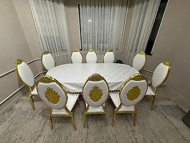 Стол и стул для зала, Новый, Самовывоз, цвет - Белый