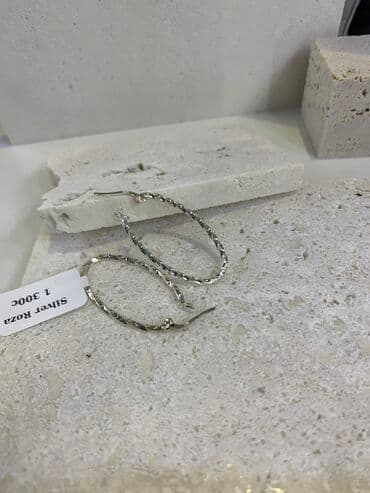 свадебные платья от производителя: Серебряные серьги, Проба 925, Женские, Новый — 3