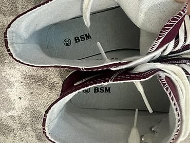 корзины железные: НОВЫЕ Высокие кеды BSM (Ben Sherman New Shoes) - Цвет: бордовый — 2