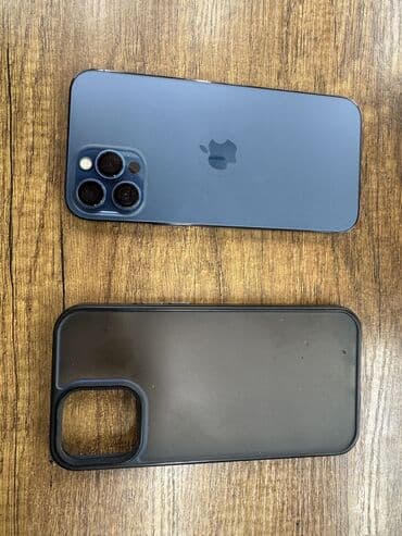 айфон 12 промах: IPhone 12 Pro Max, Колдонулган, 256 ГБ, Pacific Blue, Каптама, Кабель, 81 % — 7