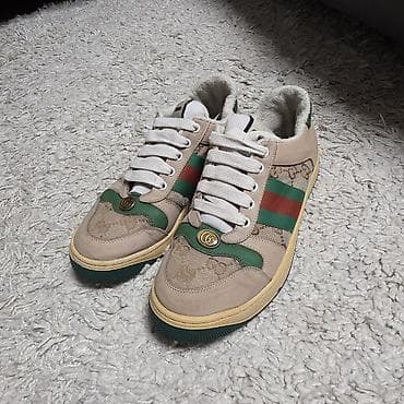 Кроссовки, 37.5, 38, Gucci, Б/у, цвет - Бежевый, Самовывоз, Бесплатная доставка, Платная доставка