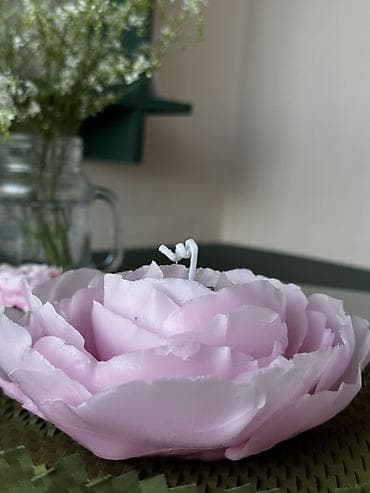 кыргызские сувениры бишкек: Декоративная свеча-пион🌸 - Ручная работа: многослойные лепестки — 2