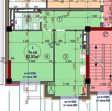 Продажа квартир: 1 комната, 53 м², Элитка, 4 этаж — 2