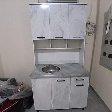 шкаф кухня бу: Кухонный гарнитур, Б/у, цвет - Серый, ДСП, Самовывоз — 1