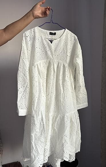 mango zara: Белое хлопковое платье с вышивкой
Цвет: белый
Размер: М (38 Турция) — 1